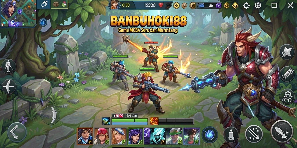 Tampilan gameplay seru dari BANBUHOKI88 dengan karakter unik.
