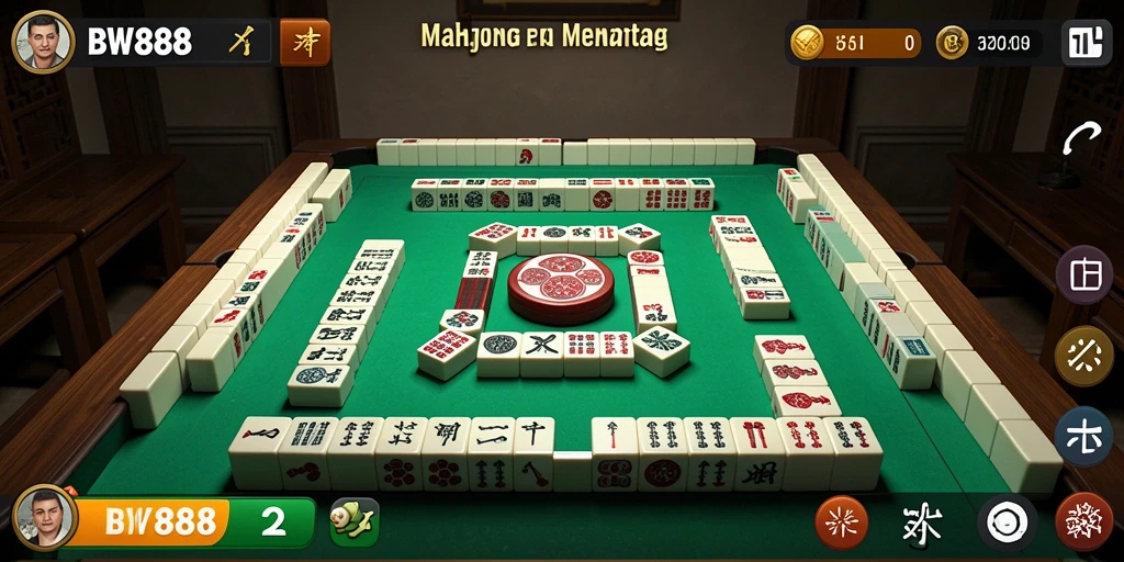 Screenshot utama BW888 menampilkan gameplay seru Mahjong dengan tampilan grafis yang memukau.