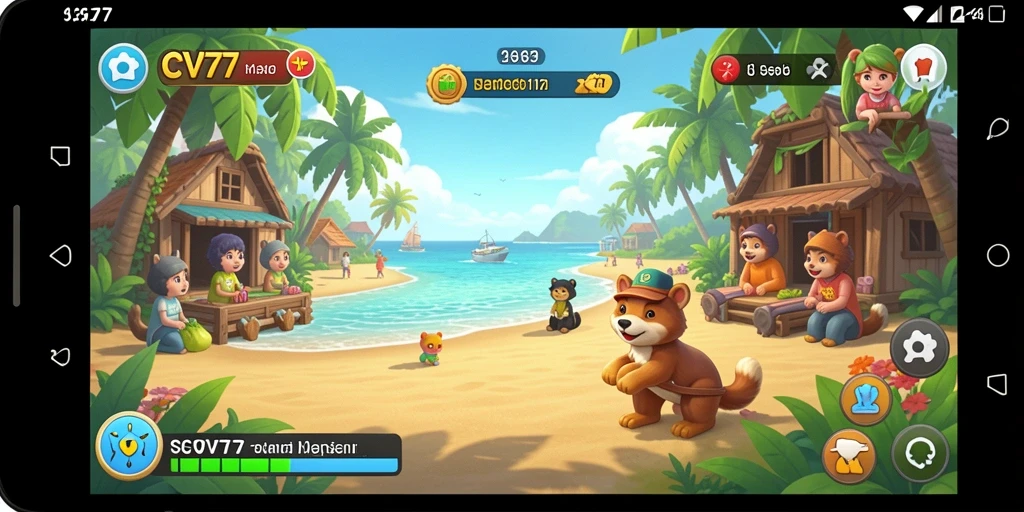 Tampilan gameplay CV777 yang ceria dan menarik untuk dimainkan.