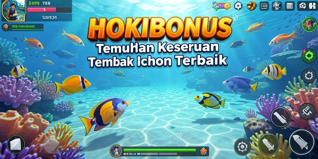 Gameplay HOKIBONUS menampilkan aksi menembak ikan yang seru.
