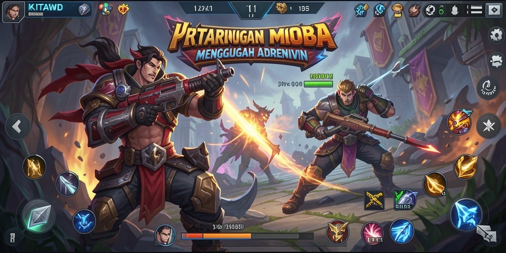 Gameplay seru di KITAWD dengan pertarungan hero yang menegangkan.