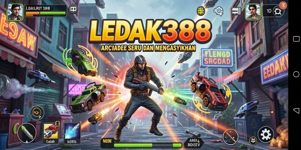 Tampilan gameplay seru dari LEDAK388 dengan aksi arcade yang intens.