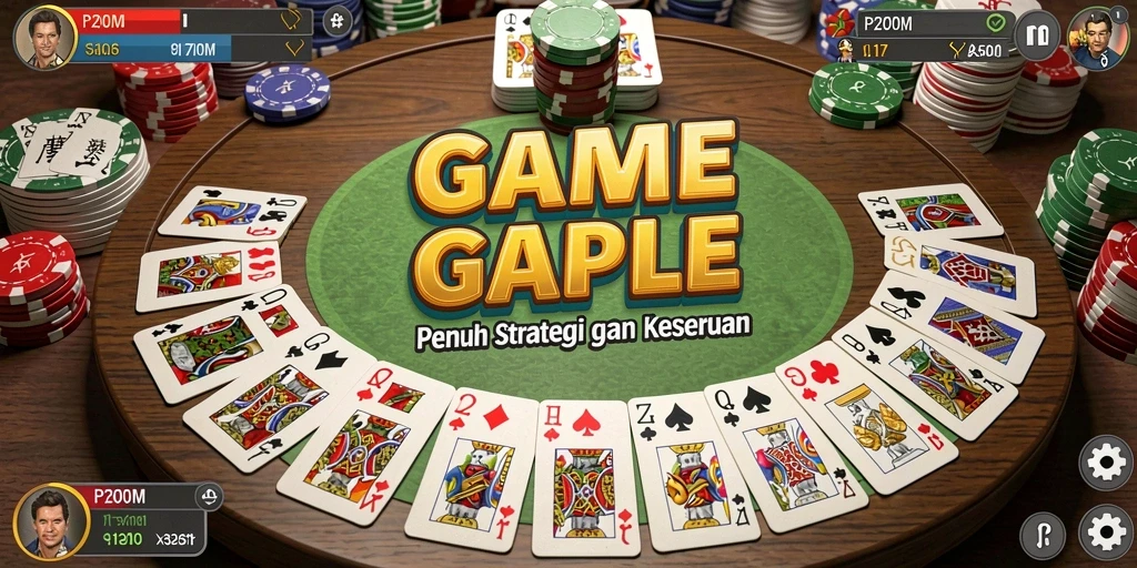 Tampilan gameplay seru P200M dengan keceriaan bermain Gaple.