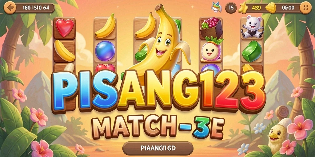 Screenshot PISANG123 menampilkan gameplay Match-3 yang seru dan menantang.