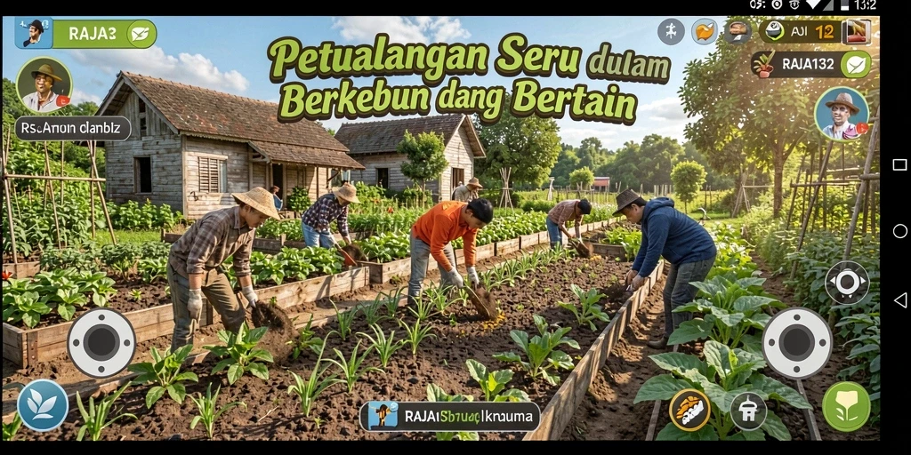 Tampilan menarik saat pemain memanen tanaman di RAJA132.