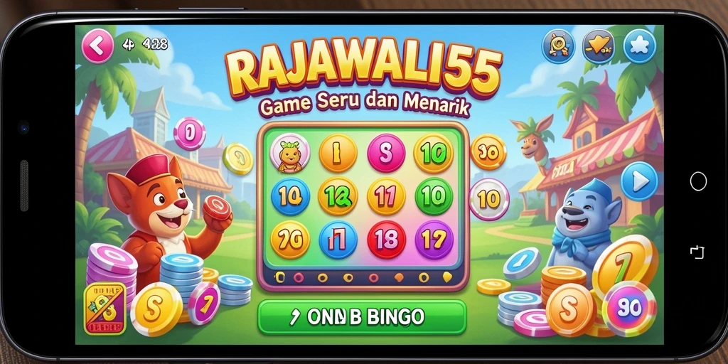 Tampilan gameplay seru dan interaktif di RAJAWALI55 Bingo.