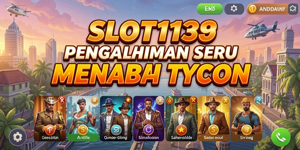 Screenshot utama SLOT138 menampilkan gameplay seru dalam membangun bisnis Tycoon.