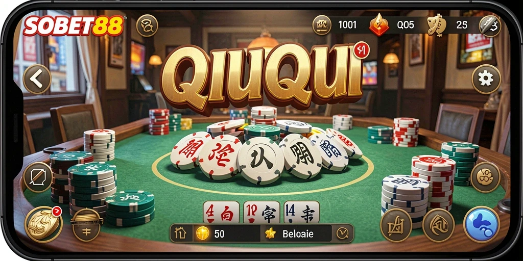 Screenshot gameplay QiuQiu di SOBET88 yang menarik dan seru.