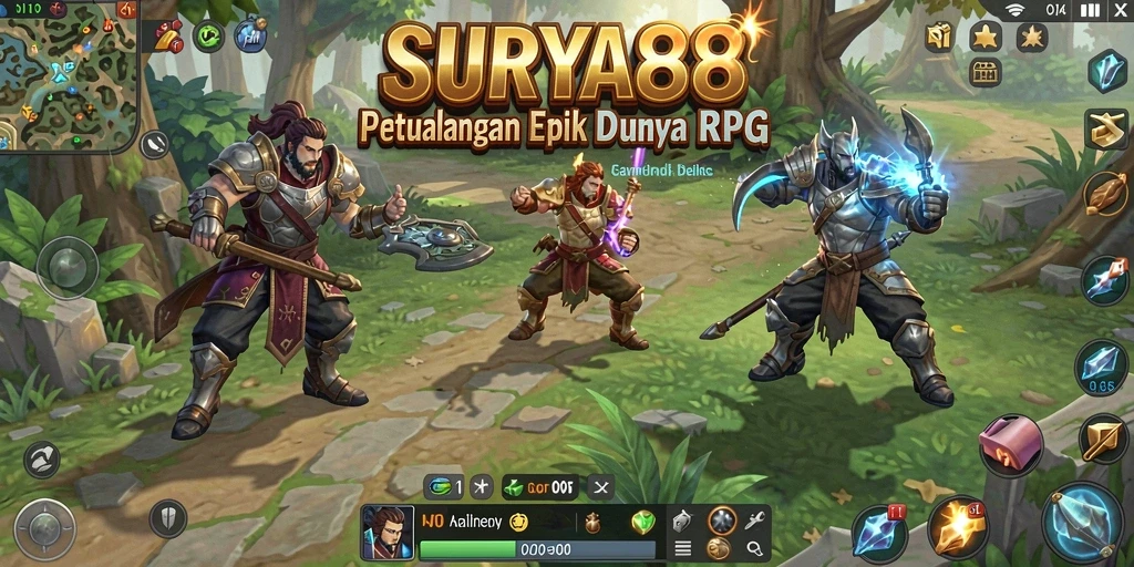 Gambaran aksi seru dalam petualangan <strong>SURYA88</strong> di dunia RPG.
