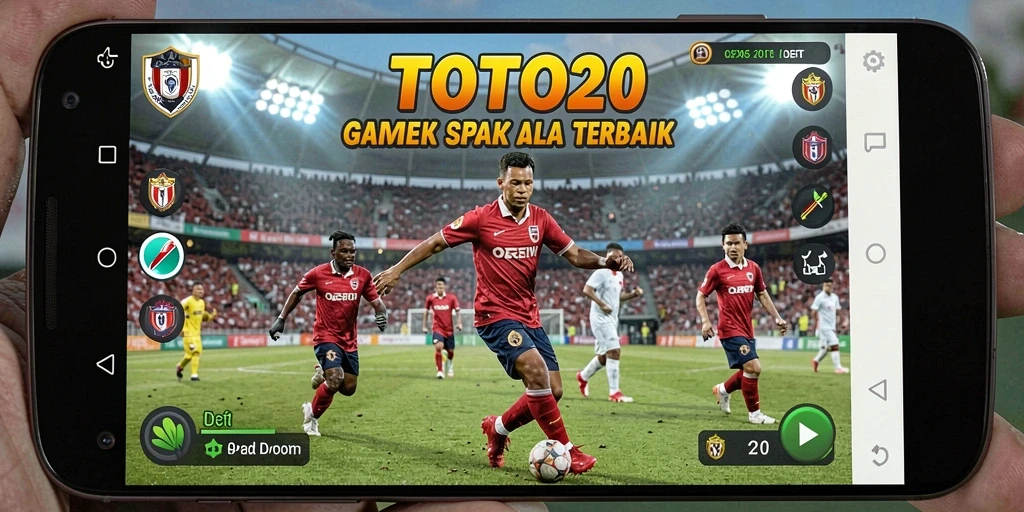 Gameplay mendebarkan dari TOTO20 dengan aksi sepak bola yang intens.