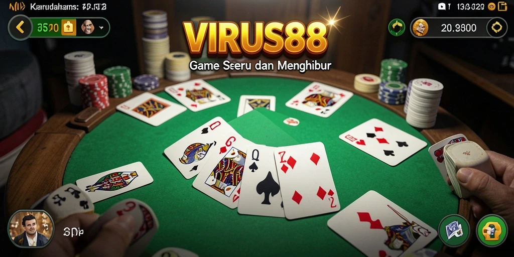 Screenshot utama VIRUS88 menampilkan serunya permainan Gaple.
